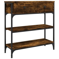 vidaXL Mesa consola madera de ingeniería roble ahumado 72,5x25x75 cm