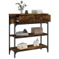 vidaXL Mesa consola madera de ingeniería roble ahumado 72,5x25x75 cm vidaXL Mesa consola madera de ingeniería roble ahumado 72,5x25x75 cm