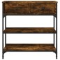 vidaXL Mesa consola madera de ingeniería roble ahumado 72,5x25x75 cm vidaXL Mesa consola madera de ingeniería roble ahumado 72,5x25x75 cm
