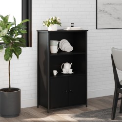vidaXL Aparador alto madera de ingeniería negro 62x32x103,5 cm