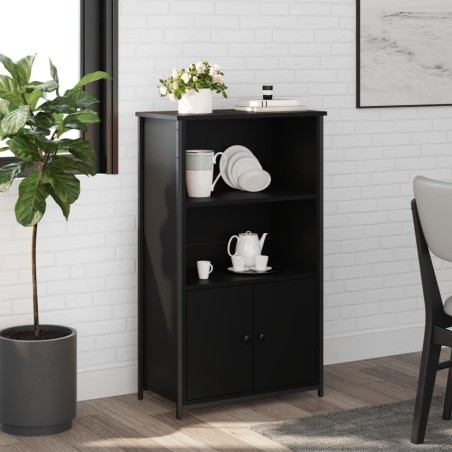 vidaXL Aparador alto madera de ingeniería negro 62x32x103,5 cm