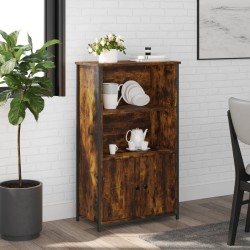 vidaXL Aparador alto madera de ingeniería roble ahumado 62x32x103,5 cm