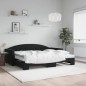 vidaXL Sofá cama nido con colchón terciopelo negro 90x190 cm vidaXL Sofá cama nido con colchón terciopelo negro 90x190 cm
