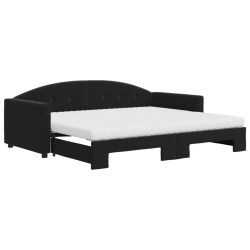 vidaXL Sofá cama nido con colchón terciopelo negro 90x190 cm