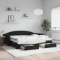 vidaXL Sofá cama nido con cajones terciopelo negro 90x200 cm vidaXL Sofá cama nido con cajones terciopelo negro 90x200 cm