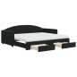 vidaXL Sofá cama nido con cajones terciopelo negro 90x200 cm vidaXL Sofá cama nido con cajones terciopelo negro 90x200 cm