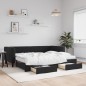 vidaXL Sofá cama nido con cajones terciopelo negro 90x200 cm vidaXL Sofá cama nido con cajones terciopelo negro 90x200 cm