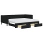 vidaXL Sofá cama nido con cajones terciopelo negro 90x200 cm vidaXL Sofá cama nido con cajones terciopelo negro 90x200 cm