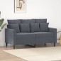 vidaXL Sofá de 2 plazas de terciopelo gris oscuro 120 cm vidaXL Sofá de 2 plazas de terciopelo gris oscuro 120 cm