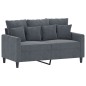 vidaXL Sofá de 2 plazas de terciopelo gris oscuro 120 cm vidaXL Sofá de 2 plazas de terciopelo gris oscuro 120 cm