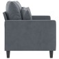 vidaXL Sofá de 2 plazas de terciopelo gris oscuro 120 cm vidaXL Sofá de 2 plazas de terciopelo gris oscuro 120 cm