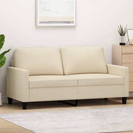 vidaXL Sofá de 2 plazas de tela color crema 140 cm
