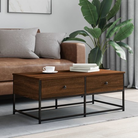 vidaXL Mesa de centro madera de ingeniería roble marrón 100x51x40 cm