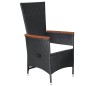 vidaXL Juego de comedor para jardín 3 piezas negro vidaXL Juego de comedor para jardín 3 piezas negro