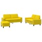vidaXL Juego de sofás 3 piezas tela amarillo claro vidaXL Juego de sofás 3 piezas tela amarillo claro