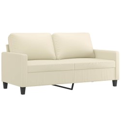 vidaXL Sofá de 2 plazas de cuero sintético color crema 140 cm