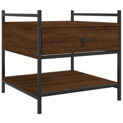 vidaXL Mesa de centro madera de ingeniería marrón roble 50x50x50 cm