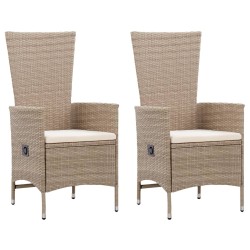vidaXL Juego de comedor de jardín 3 piezas beige