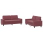 vidaXL Juego de sofás 2 piezas tela rojo tinto vidaXL Juego de sofás 2 piezas tela rojo tinto