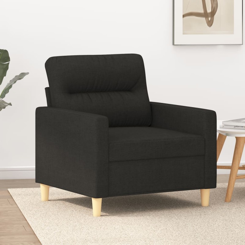 vidaXL Sillón de tela negro 60 cm vidaXL Sillón de tela negro 60 cm