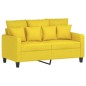 vidaXL Juego de sofás con cojines 3 piezas tela amarillo claro vidaXL Juego de sofás con cojines 3 piezas tela amarillo claro