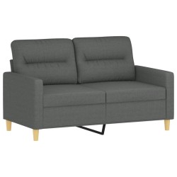vidaXL Sofá de 2 plazas de tela gris oscuro 120 cm