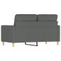 vidaXL Sofá de 2 plazas de tela gris oscuro 120 cm vidaXL Sofá de 2 plazas de tela gris oscuro 120 cm
