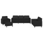 vidaXL Juego de sofás con cojines 4 piezas cuero sintético negro vidaXL Juego de sofás con cojines 4 piezas cuero sintético negro
