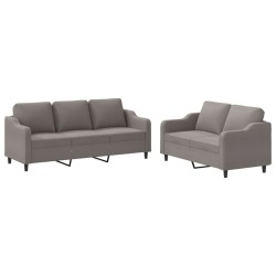 vidaXL Juego de sofás con cojines 2 piezas tela gris taupe