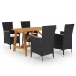 vidaXL Juego de comedor de jardín de 5 piezas negro vidaXL Juego de comedor de jardín de 5 piezas negro