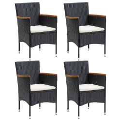 vidaXL Juego de comedor de jardín de 5 piezas negro