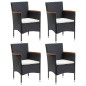vidaXL Juego de comedor de jardín de 5 piezas negro vidaXL Juego de comedor de jardín de 5 piezas negro