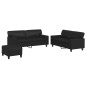 vidaXL Juego de sofás 3 piezas cuero sintético negro vidaXL Juego de sofás 3 piezas cuero sintético negro
