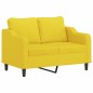 vidaXL Juego de sofás con cojines 3 piezas tela amarillo claro vidaXL Juego de sofás con cojines 3 piezas tela amarillo claro