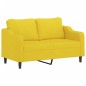 vidaXL Juego de sofás con cojines 3 piezas tela amarillo claro vidaXL Juego de sofás con cojines 3 piezas tela amarillo claro