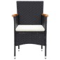 vidaXL Juego de comedor de jardín de 5 piezas negro vidaXL Juego de comedor de jardín de 5 piezas negro