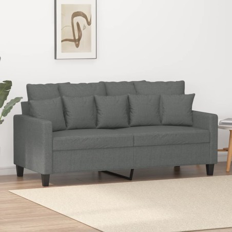 vidaXL Sofá de 2 plazas de tela gris oscuro 140 cm