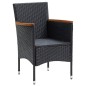 vidaXL Juego de comedor de jardín de 5 piezas negro vidaXL Juego de comedor de jardín de 5 piezas negro