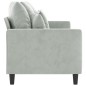 vidaXL Sofá de 3 plazas terciopelo gris claro 180 cm vidaXL Sofá de 3 plazas terciopelo gris claro 180 cm