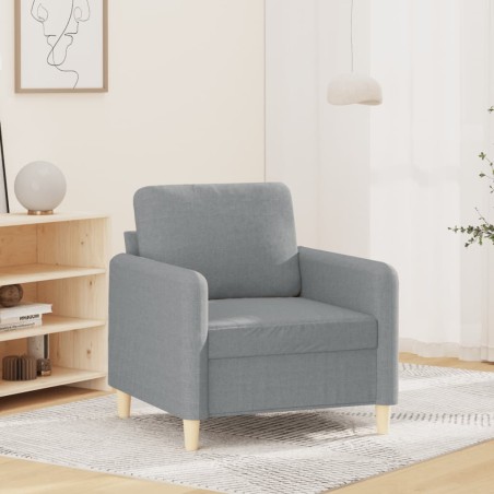 vidaXL Sillón de tela gris claro 60 cm
