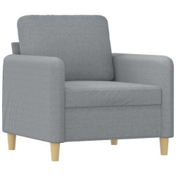 vidaXL Sillón de tela gris claro 60 cm