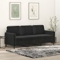 vidaXL Sofá de 3 plazas terciopelo negro 180 cm vidaXL Sofá de 3 plazas terciopelo negro 180 cm