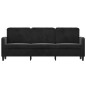 vidaXL Sofá de 3 plazas terciopelo negro 180 cm vidaXL Sofá de 3 plazas terciopelo negro 180 cm
