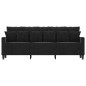 vidaXL Sofá de 3 plazas terciopelo negro 180 cm vidaXL Sofá de 3 plazas terciopelo negro 180 cm