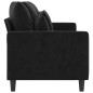 vidaXL Sofá de 3 plazas terciopelo negro 180 cm vidaXL Sofá de 3 plazas terciopelo negro 180 cm