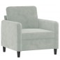 vidaXL Sillón de terciopelo gris claro 60 cm vidaXL Sillón de terciopelo gris claro 60 cm