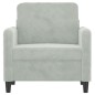 vidaXL Sillón de terciopelo gris claro 60 cm vidaXL Sillón de terciopelo gris claro 60 cm