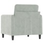 vidaXL Sillón de terciopelo gris claro 60 cm vidaXL Sillón de terciopelo gris claro 60 cm
