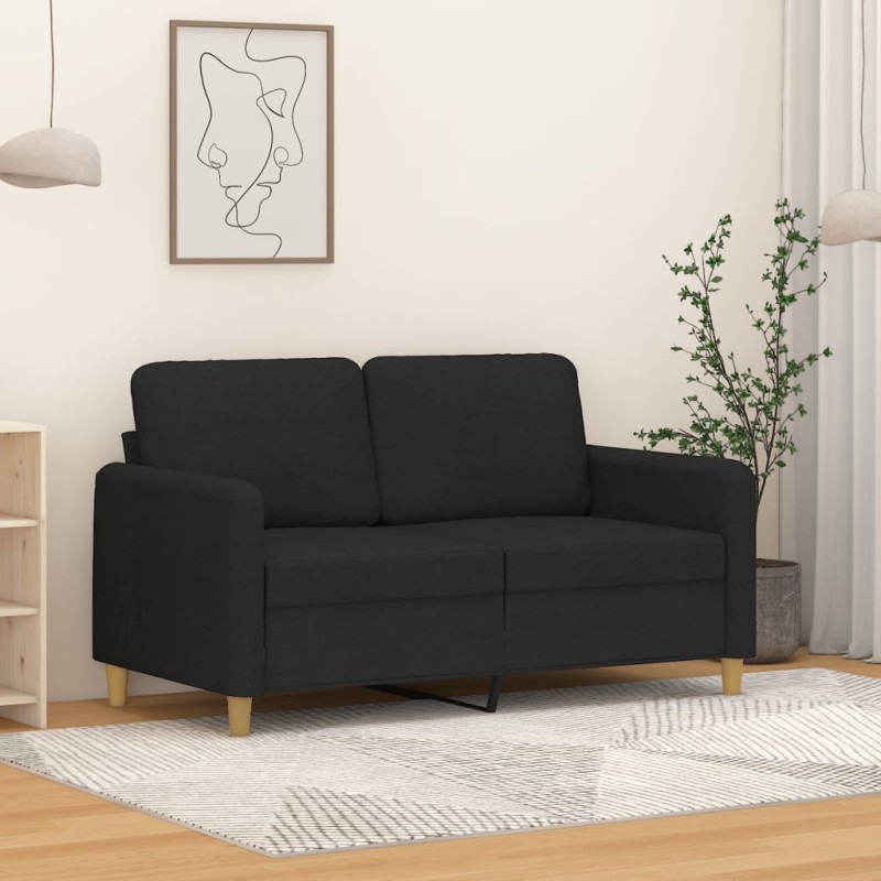 vidaXL Sofá de 2 plazas de tela negro 120 cm vidaXL Sofá de 2 plazas de tela negro 120 cm