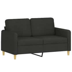 vidaXL Sofá de 2 plazas de tela negro 120 cm